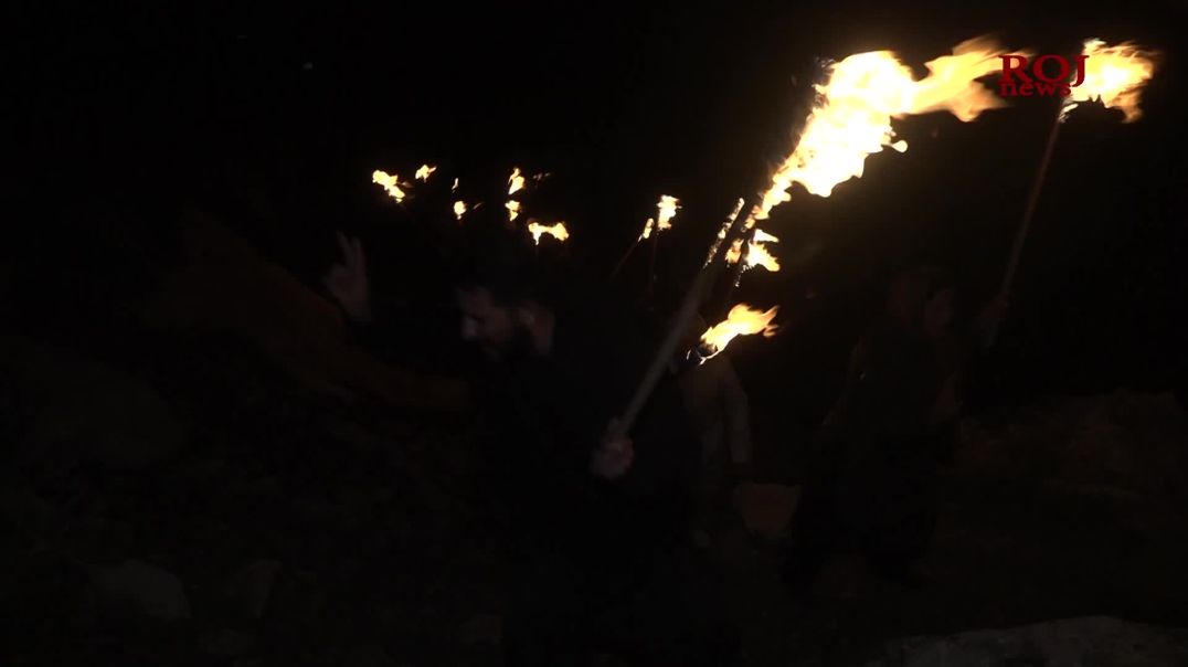 کۆمیتەی ئازادی ئۆجالان و ڕژاک بە مەشخەڵ ئەشکەوتی هەزارمێردیان ڕوناککردەوە