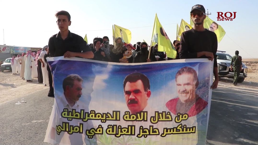 Erebên Şengalê ji bo azadiya Ocalan meşiyan