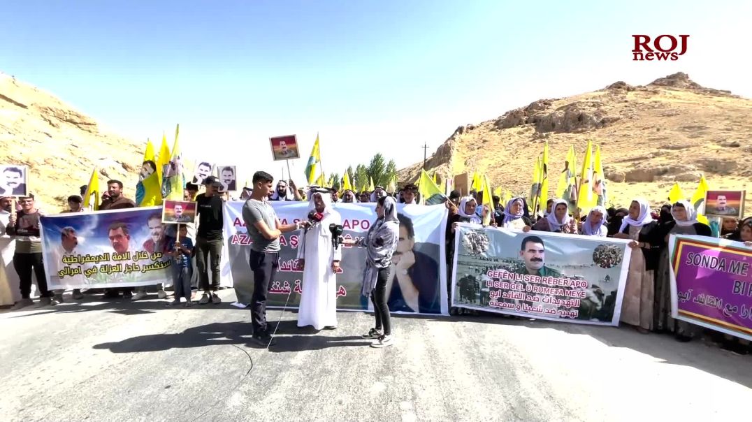 Li Şengalê ji bo azadiya Rêber Ocalan meşek girseyî hate lidarxistin