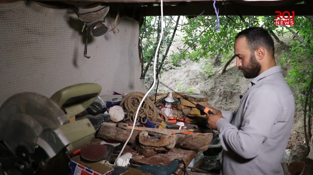 گەنجێکی سنووری بادینان خاوەن دەستڕەنگینییەکی جیاوازە لە نەخشاندنی داردا