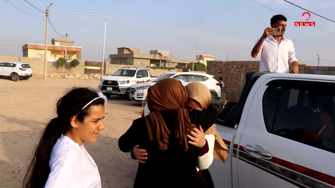 Jina Êzidî ya hatî rizgarkirin, li Şengalê bi tilîliyan hate pêşwazîkirin