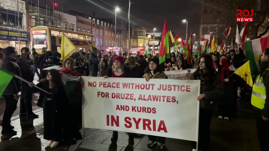 کوردانی بەریتانیا بۆ پشتیوانی لە ڕۆژئاوا و ڕۆژهەڵات ڕێپێوانیان کرد