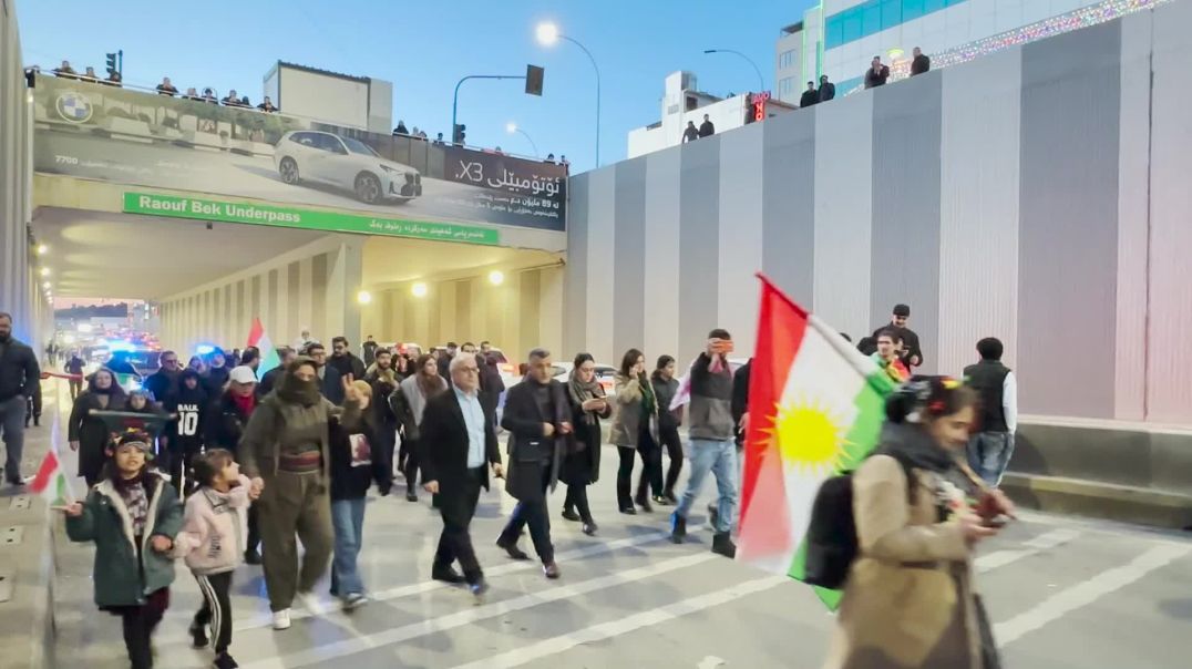 سلێمانی بۆ پشتیوانی بەرخودانی ڕۆژئاوا ڕژایە سەر شەقام