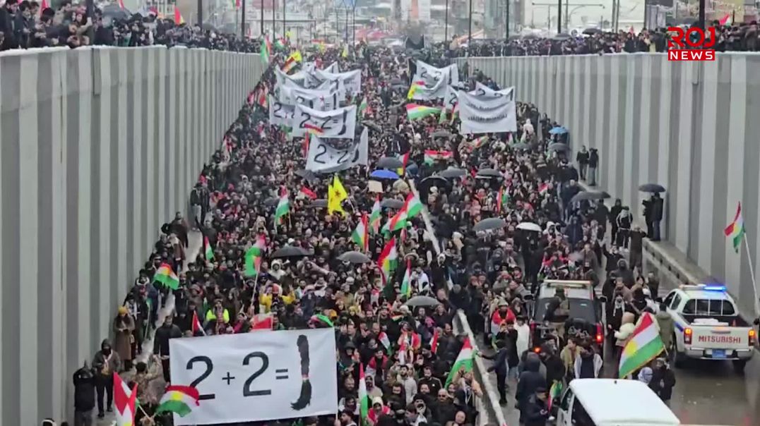 ڕێپێوانی گەورەی خەڵکی سلێمانی بۆ پشتیوانی ڕۆژئاوا کۆتاییهات