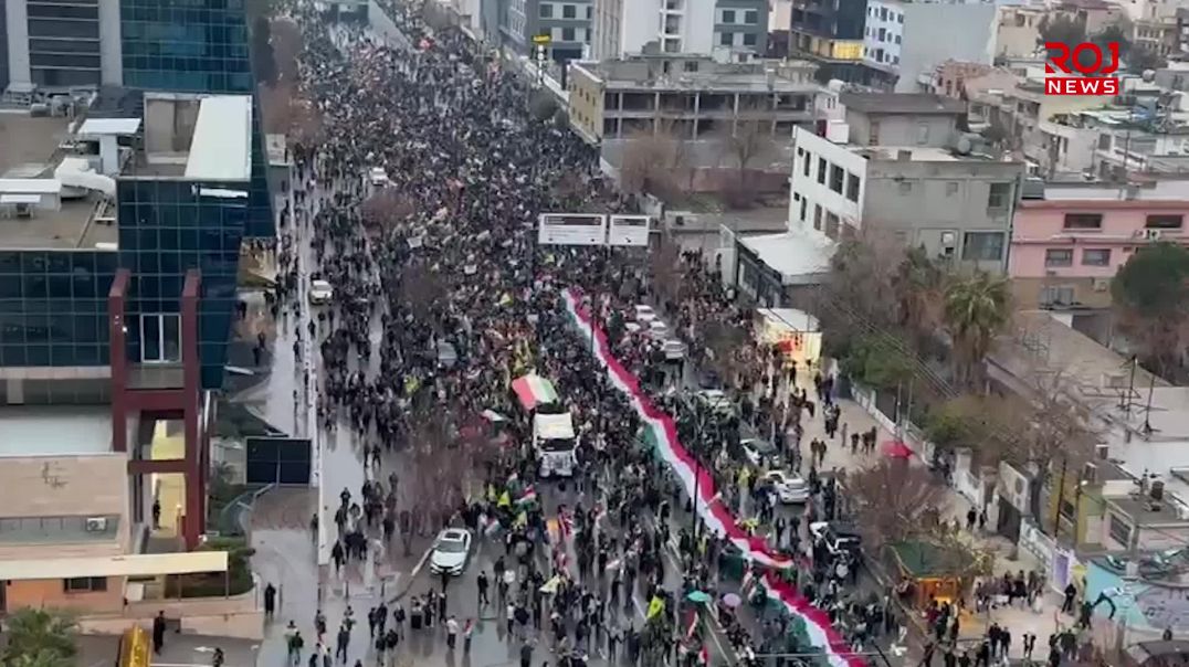 خۆپیشاندانی سەدان هەزار کەسی لە سلێمانی بۆ پشتیوانی ڕۆژئاوا کۆتاییهات