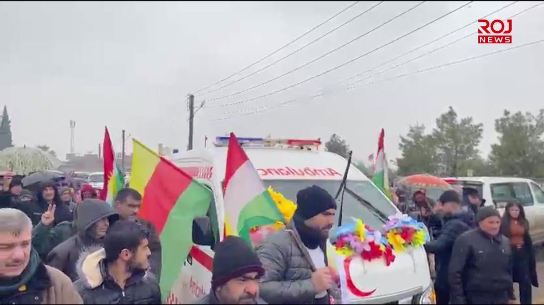 بە مەراسیمێکی بە شکۆ تەرمی شەهید ئەحمەد لە ڕۆژئاواوە بەرەو باشوور بەڕێ دەکرێت