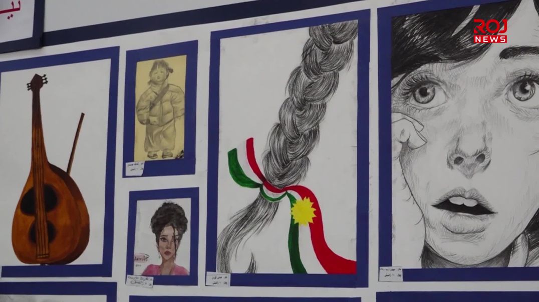 له پێشانگای شێوه‌كارى خوێندنكارانی ‌شاره‌زوور پشتیوانی لە ڕۆژئاوای کوردستان کرا