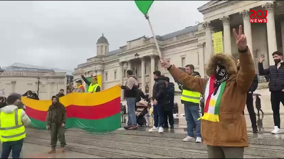 کوردانی بەریتانیا ڕێپێوانێکی جەماوەرییان بۆ پشتیوانی ڕۆژئاوا و ڕۆژهەڵات ئەنجام دا