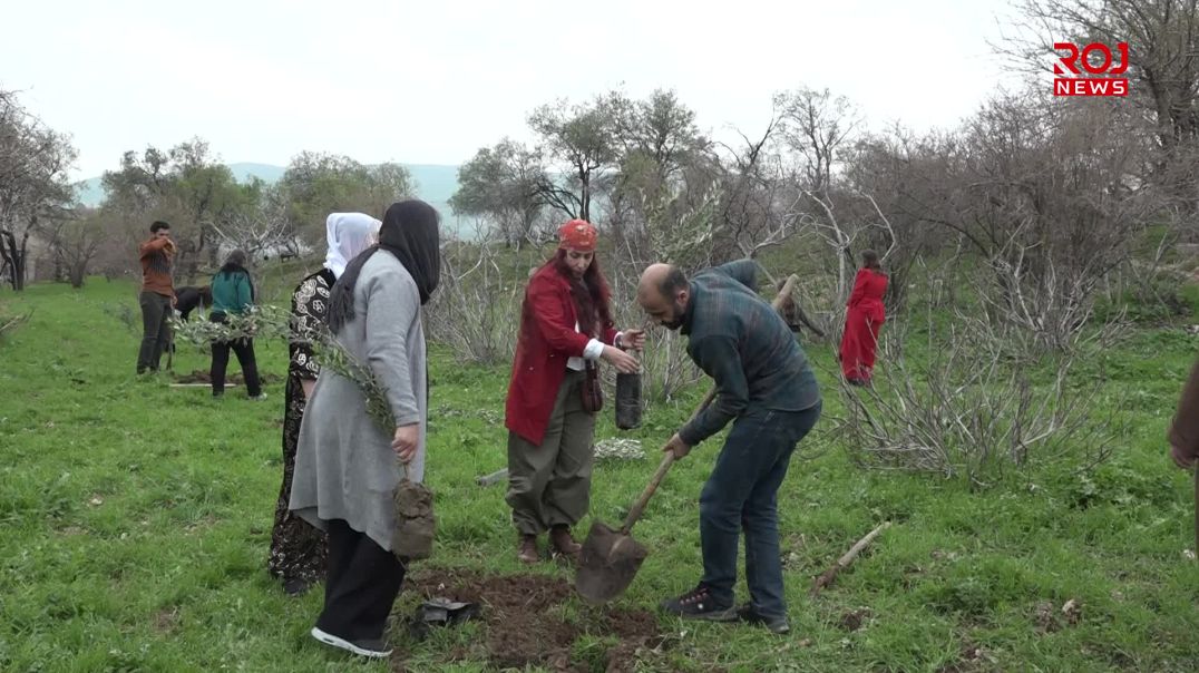 لە سلێمانی بە چاندنی نەمام ڕۆژبوونی ڕێبەر ئاپۆ بەرز ڕاگیرا