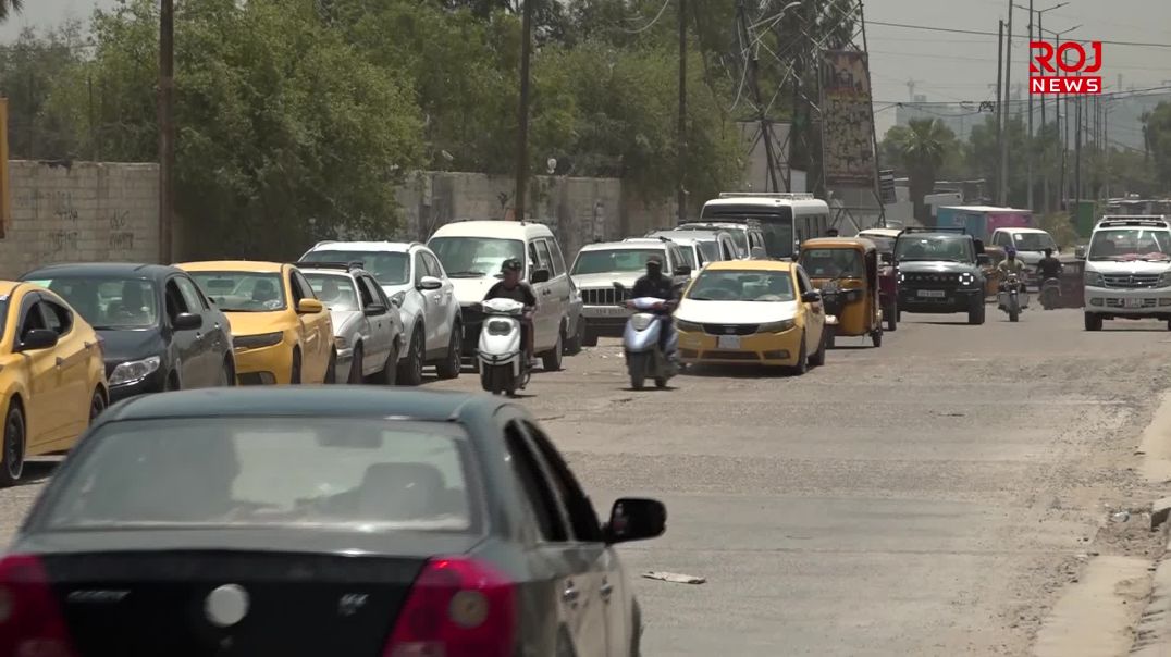 طوابير البنزين في بغداد.. مواطنون لـ"روج نيوز": أزمة مفتعلة ونطالب الحكومة بالتدخل السريع